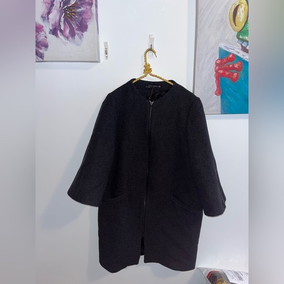 Zara Wool Coat- Medium PTP 19.5 inch - Picture 2 of 10